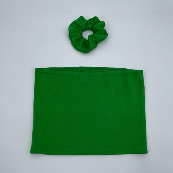 Reworked 1/1 Sprite Tube Top and Scrunchie Set Green Medium - Picture 2 of 3